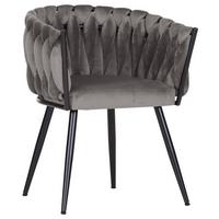 KRZESŁO Z PODŁOKIETNIKAMI WEAVY -COUTURE- - ciemnoszary/czarny, Lifestyle, metal/tkanina (60/78/55cm) - Landscape