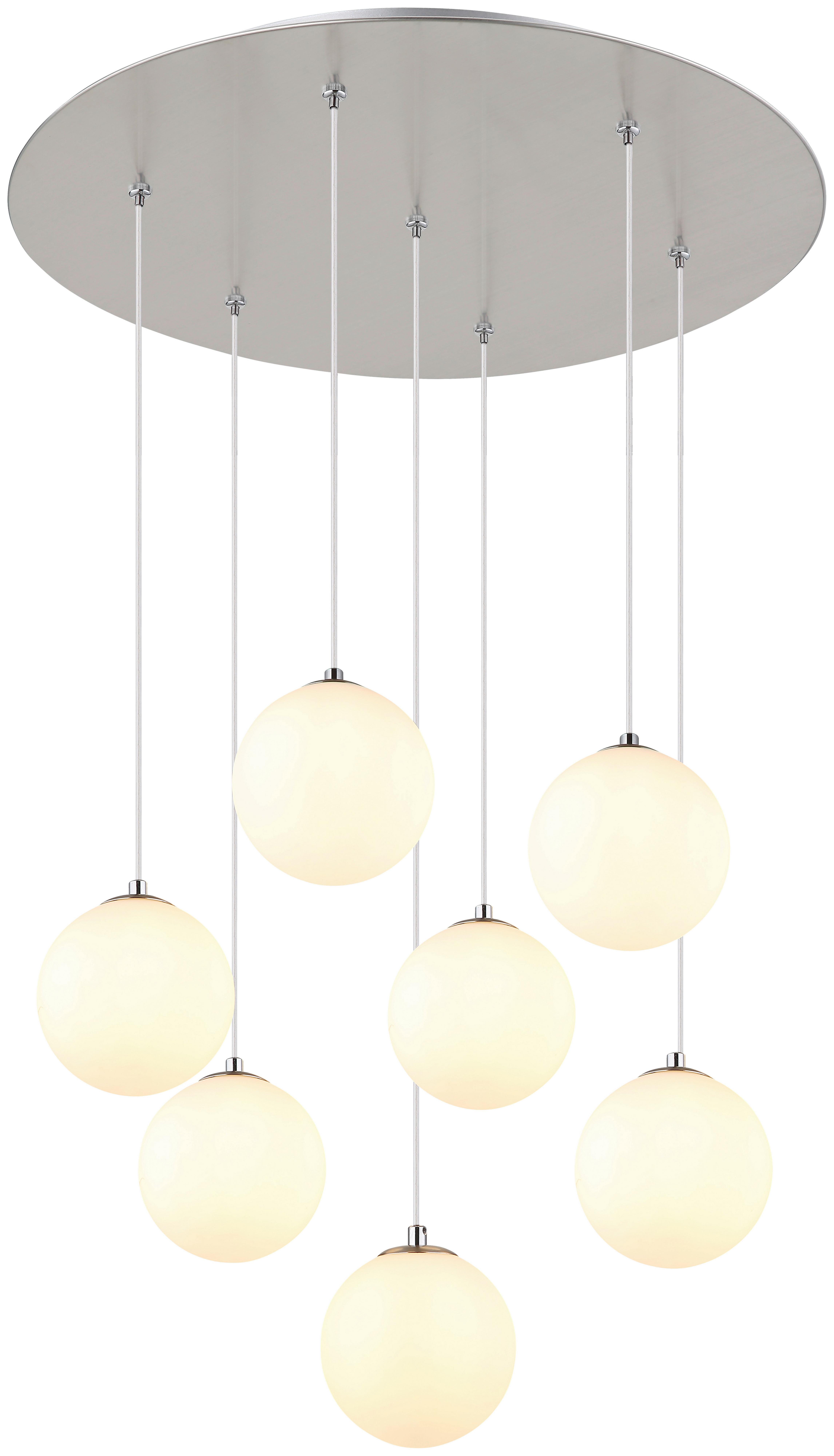 LAMPA WISZĄCA LESLIE - kolor niklowy, Design, metal/szkło (55/120cm) - Collet's Monde