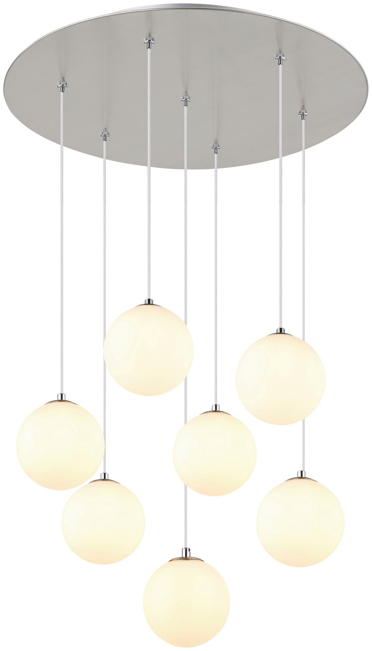 LAMPA WISZĄCA LESLIE - kolor niklowy, Design, metal/szkło (55/120cm) - Collet's Monde