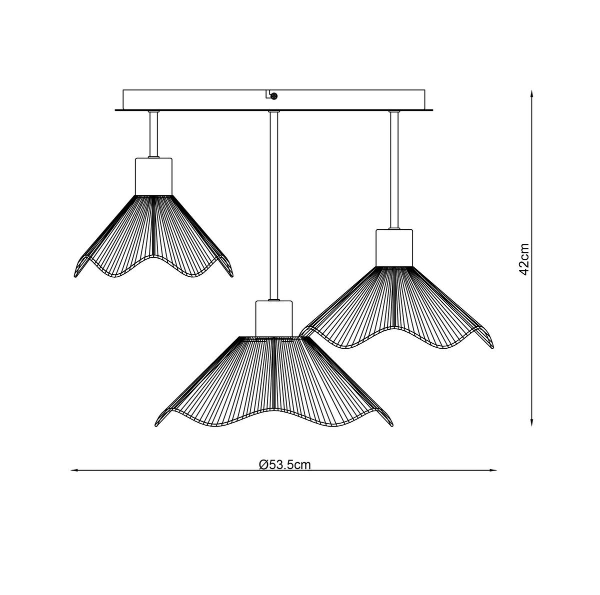 LAMPA WISZĄCA DOROTHEE - kolor naturalny/czarny, Design, metal/papier (53,5/42cm) - Collet's Monde