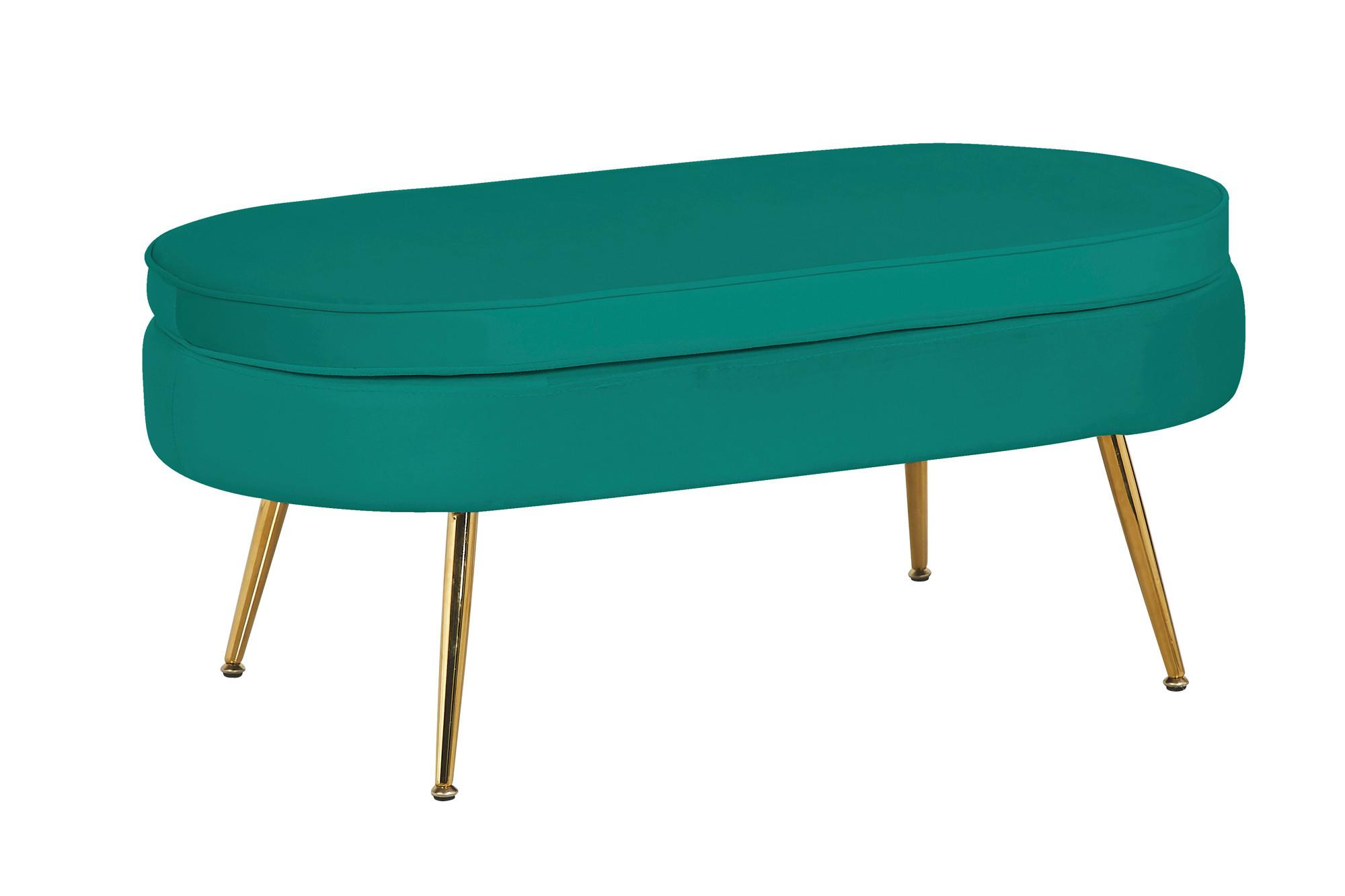 Tabure Samt, Zelena - zlate barve/zelena, Moderno, kovina/tekstil (99/40/44cm) - Livetastic