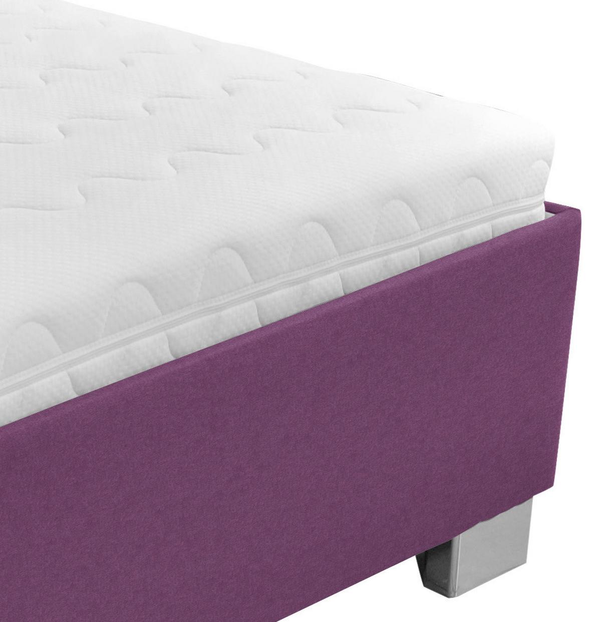 Tapecirani Krevet Como - bijela/ljubičasta, drvo/tekstil (120/200cm)