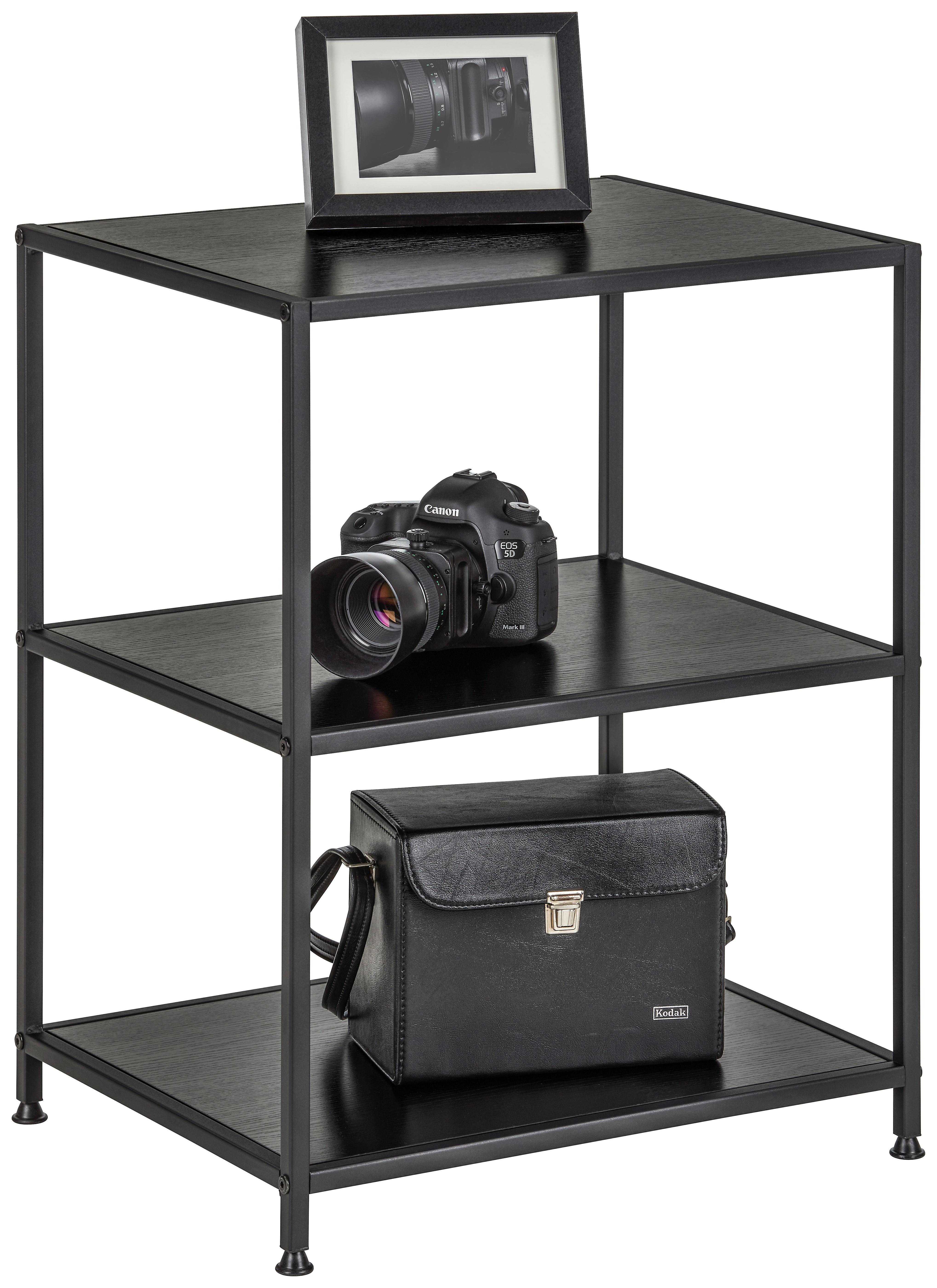 HYLLA GABE - svart, Modern, metall/wellpapp (50/65/40cm) - Mömax
