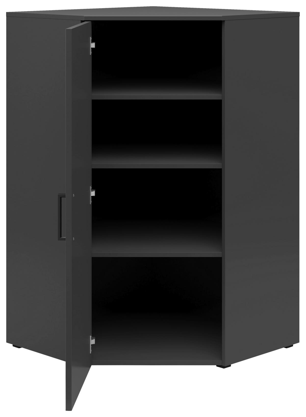 Eckkommode Multistauraum Graphitfarben - Anthrazit/Graphitfarben, Modern, Holzwerkstoff/Kunststoff (71,5/115/71,5cm) - Premium Living