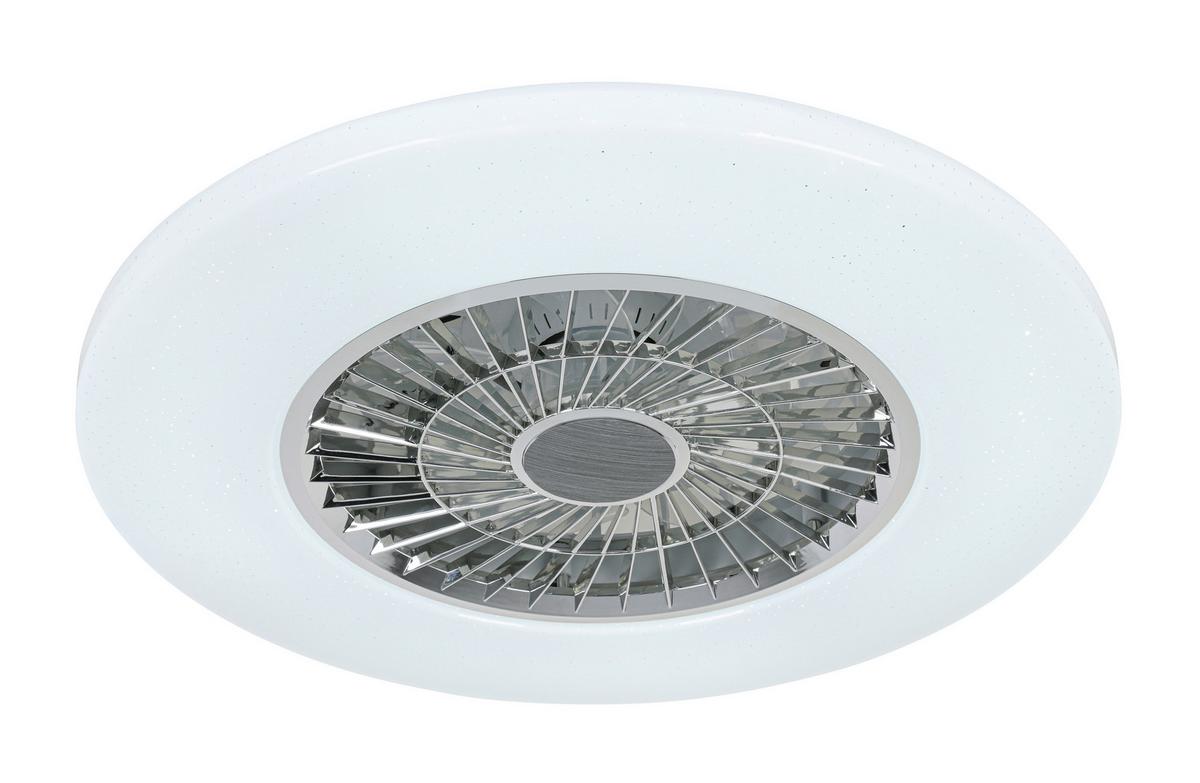 LED-Deckenleuchte Luftiku Weiß/Chromfarben max. 50 Watt - Chromfarben/Weiß, KONVENTIONELL, Kunststoff/Metall (58/14,5cm) - Premium Living
