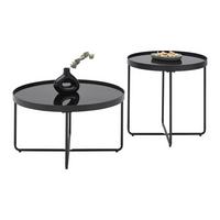 Couchtisch Emmy Schwarz - Schwarz, MODERN, Glas/Metall (70/55/40/55cm) - Mömax