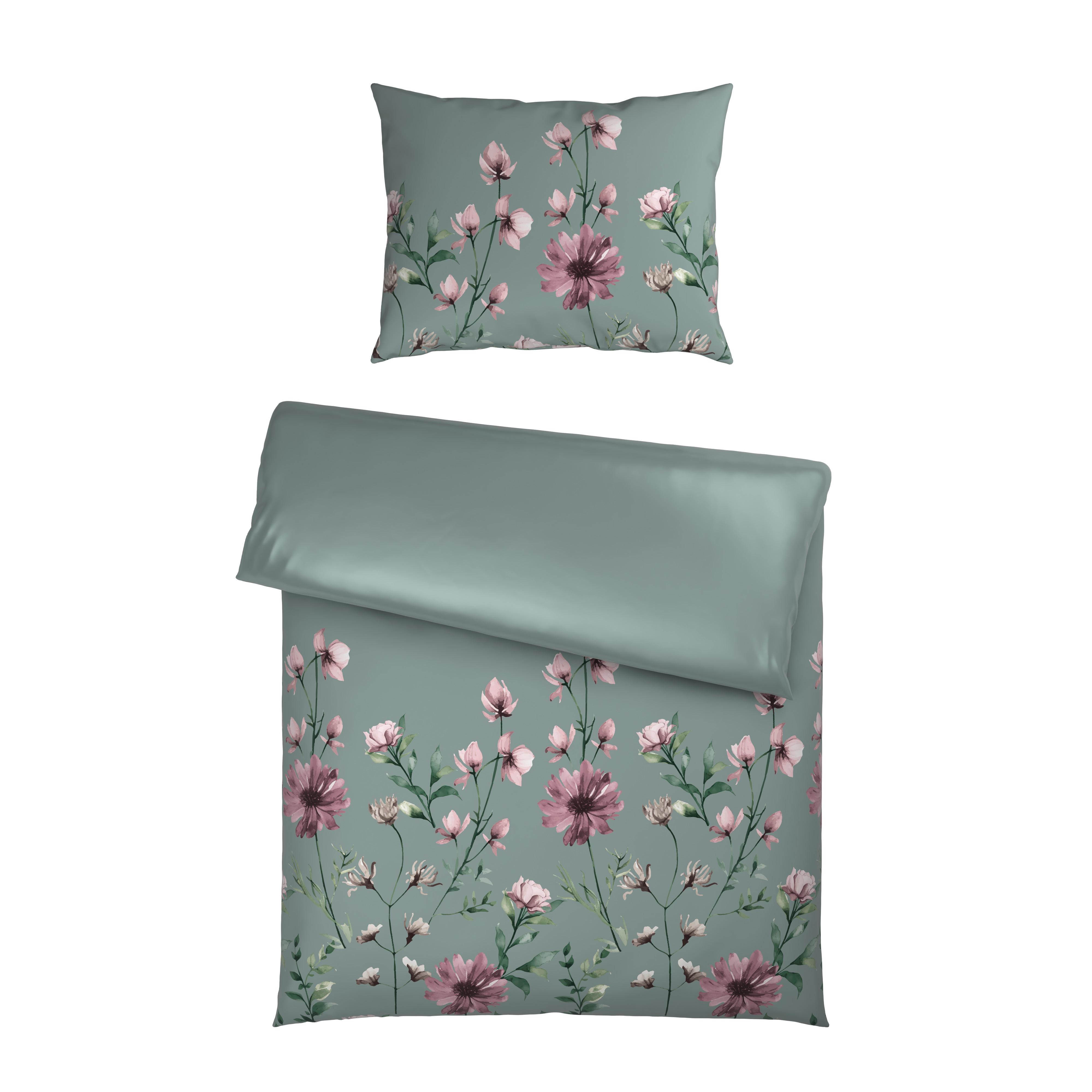 Bettwäscheset Wiese - Grau, Konventionell, Textil (160/210cm) - Mömax