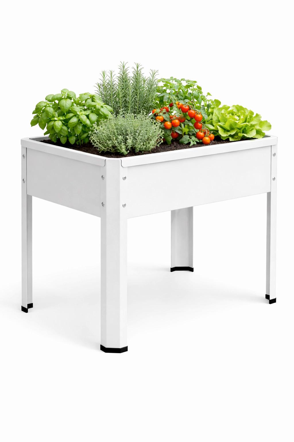 Hochbeet "vcm Hochbeet "balora M - Weiss, Modern, Metall (50/45/40cm)