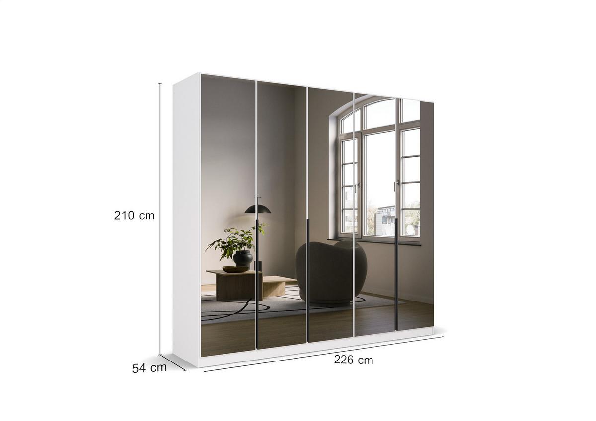Ormar S Klasičnim Vratima Skyla - bijela/siva, Moderno, drvni materijal/metal (226/210/54cm) - Modern Living