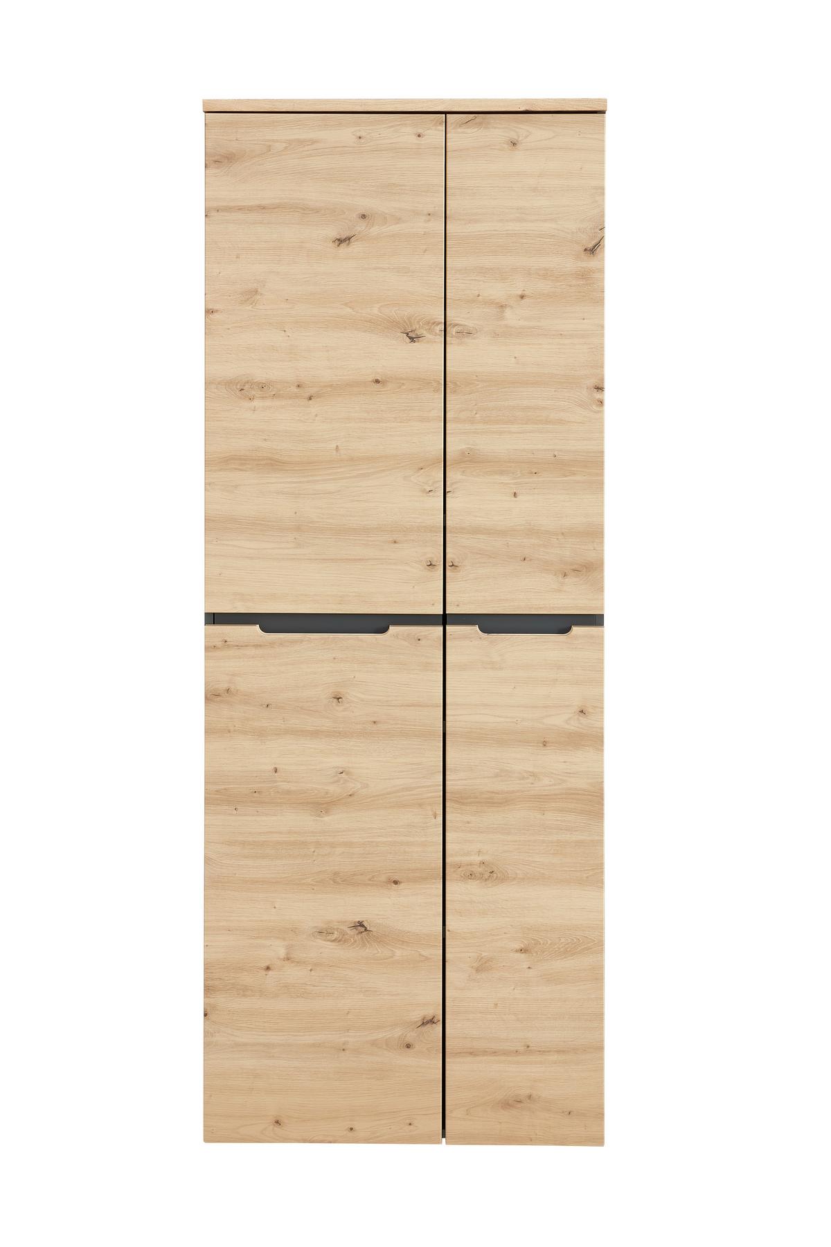 Regalkombination Memphis in Eiche Artisan/Graphitfarben - Graphitfarben/Eiche Artisan, MODERN, Holzwerkstoff (75/197/38cm) - Premium Living