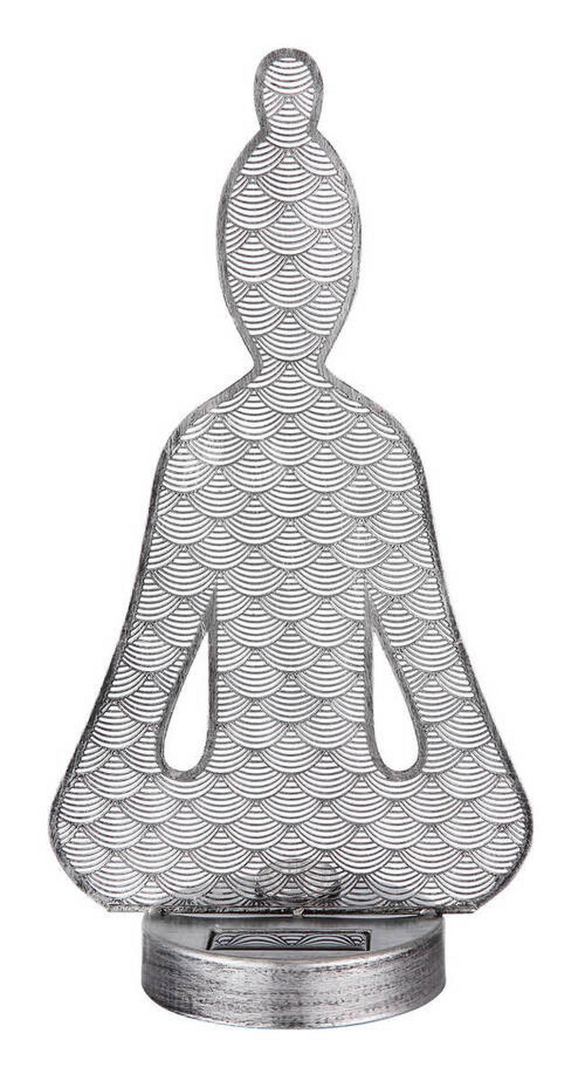Solarna Svetilka Buddha, S Sijalko - srebrne barve/črna, Design, kovina/umetna masa (19/12/36cm) - Globo