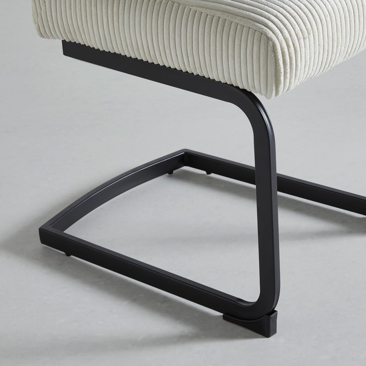 Szánkótalpas Szék Nelia - bézs/fekete, Modern, textil/fa (45/95/60cm) - Bessagi Home