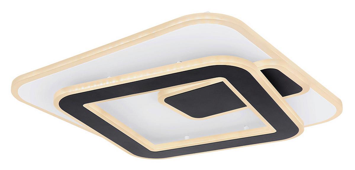 LED-Deckenleuchte Rodan in Schwarz/Weiß max. 36 Watt - Opal/Schwarz, Basics, Kunststoff/Metall (40/40/6,5cm) - Globo