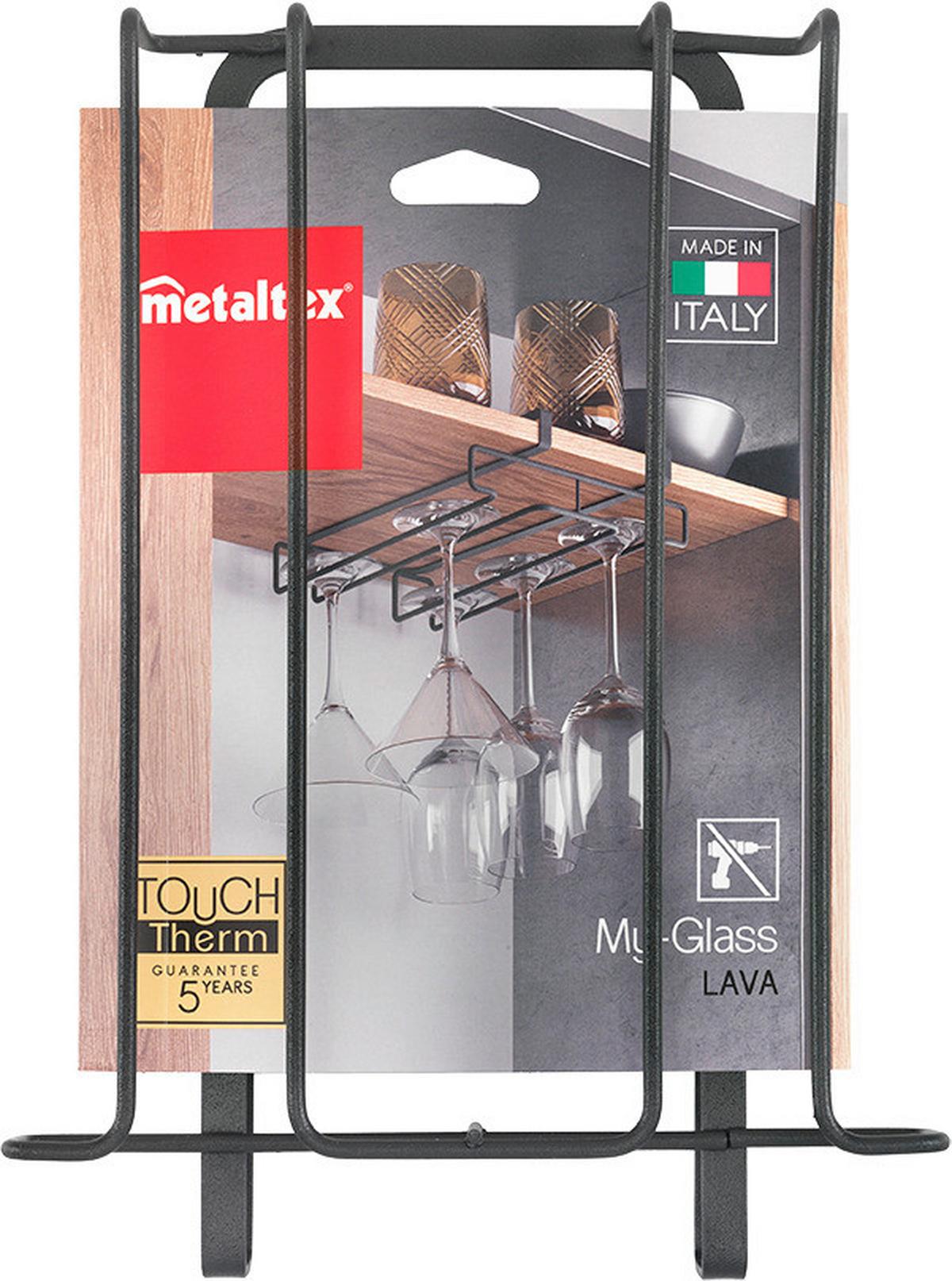 Borospohár Tartó Myglass Lava - fém (28/21/7cm) - Metaltex