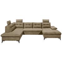 Wohnlandschaft Durban U ca. 218x324x170 cm Terracotta - Sandfarben/Schwarz, KONVENTIONELL, Kunststoff/Textil (218/324/170cm) - MID.YOU