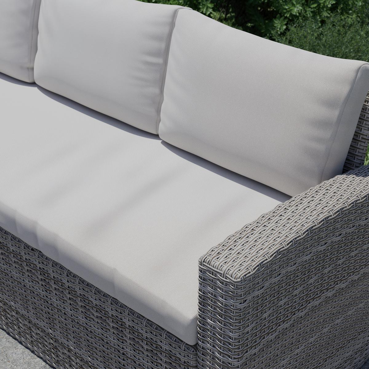 Lounge Garnitura Alex, Siva, 5-Delno - siva, Moderno, umetna masa/tekstil (179/73/68cm)