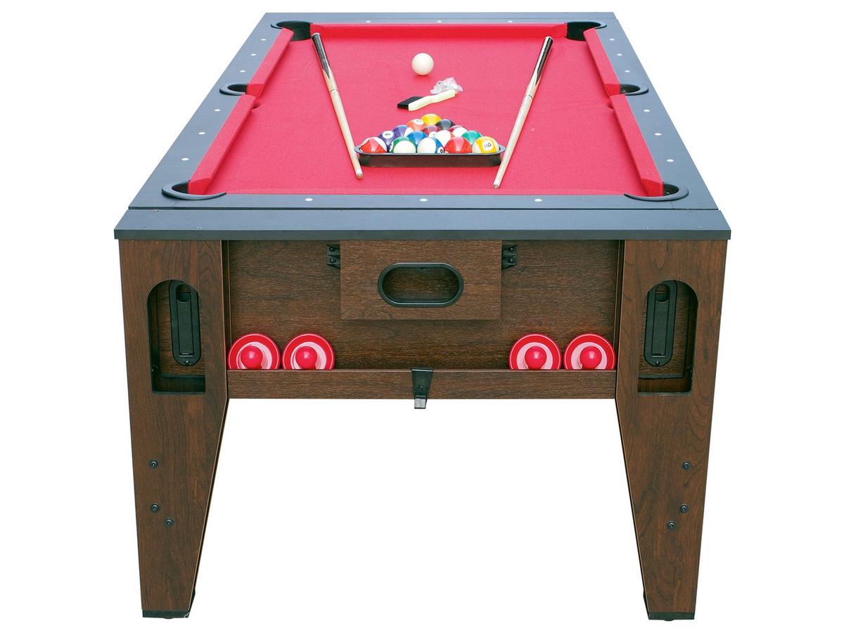 Multispieltisch Reverso inkl. Zubehör - Rot/Braun, KONVENTIONELL, Holz/Kunststoff (107/81/217cm) - Ambia Garden