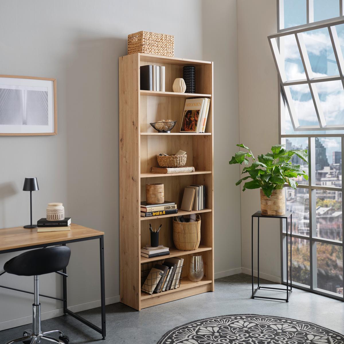 Etajeră DALI - stejar Artisan, Modern, material pe bază de lemn (80/202/28cm) - Modern Living