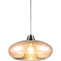 HÄNGELEUCHTE 30040123  LILLE - Orange/Nickelfarben, Konventionell, Glas/Metall (40/150cm) - Globo