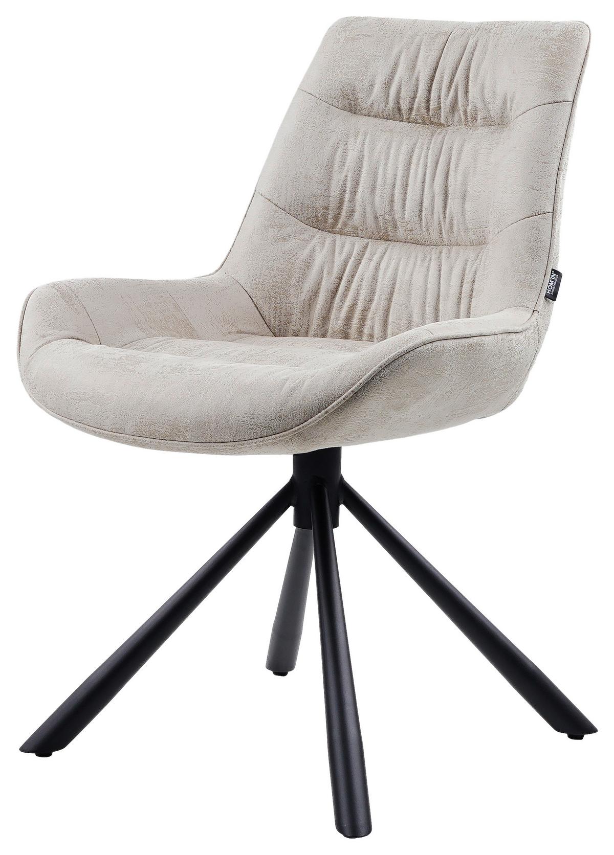 KRZESŁO HEIKO - beżowy/czarny, Design, metal/tkanina (57/84/63cm) - Hom`in