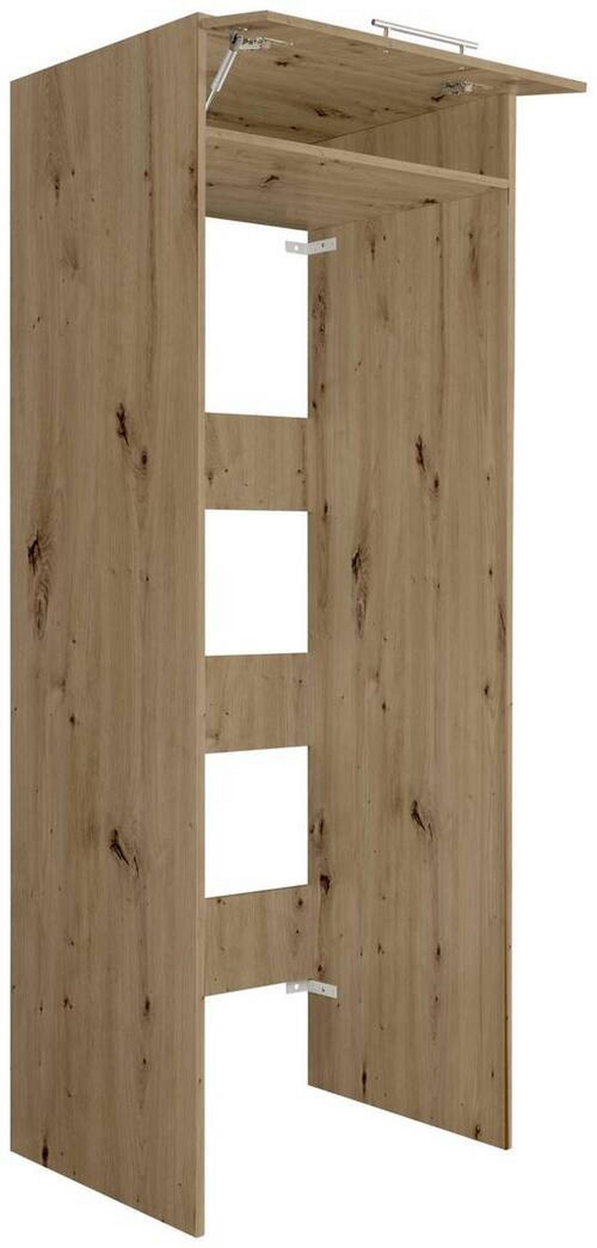 Waschmaschinenverbau in Eiche Artisan - Silberfarben/Schwarz, Konventionell, Holzwerkstoff/Kunststoff (67,5/200/67,5cm) - Mömax