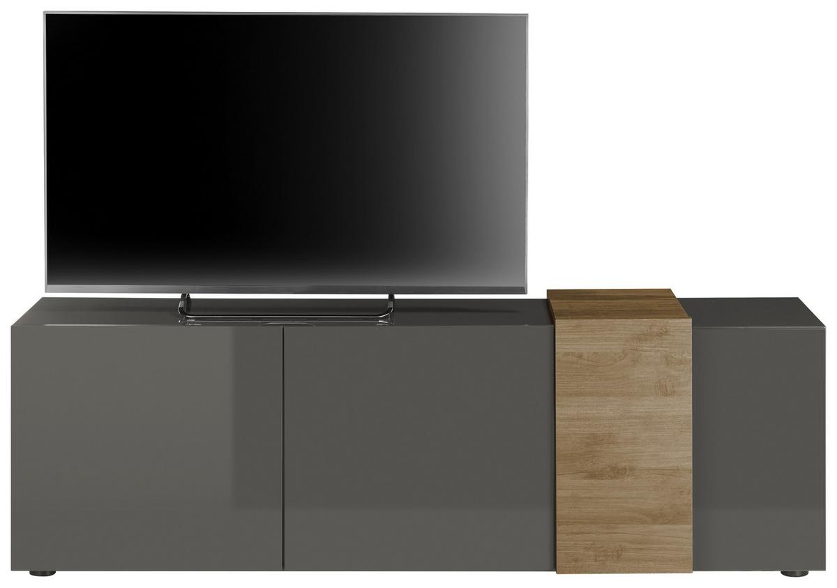 Lowboard Positano Eichefarben/Dunkelgrau - Eichefarben/Dunkelgrau, MODERN, Holzwerkstoff (181/59/44cm) - Premium Living