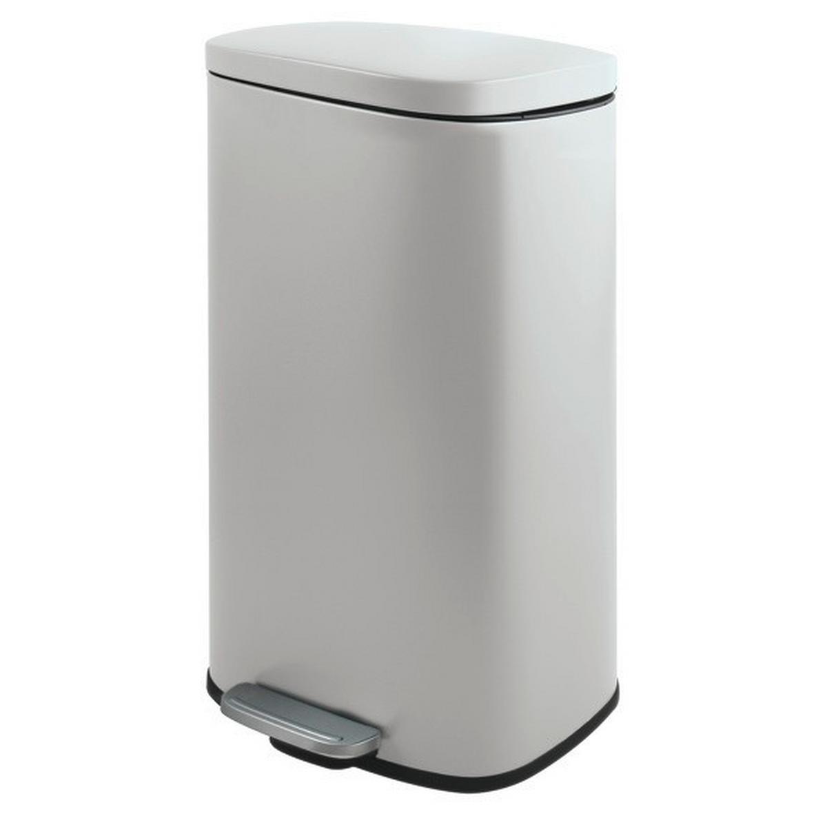 Treteimer Akira Matt-White - Weiss/Schwarz, Basics, Kunststoff/Metall (42,7/29,7/64,3cm) - Spirella