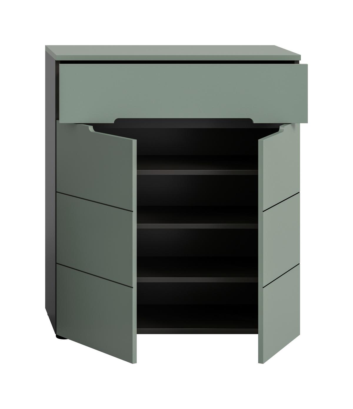 Omara Za Čevlje Canu, Sivozelena - črna, Design, umetna masa/leseni material (80/94/37cm) - Livetastic