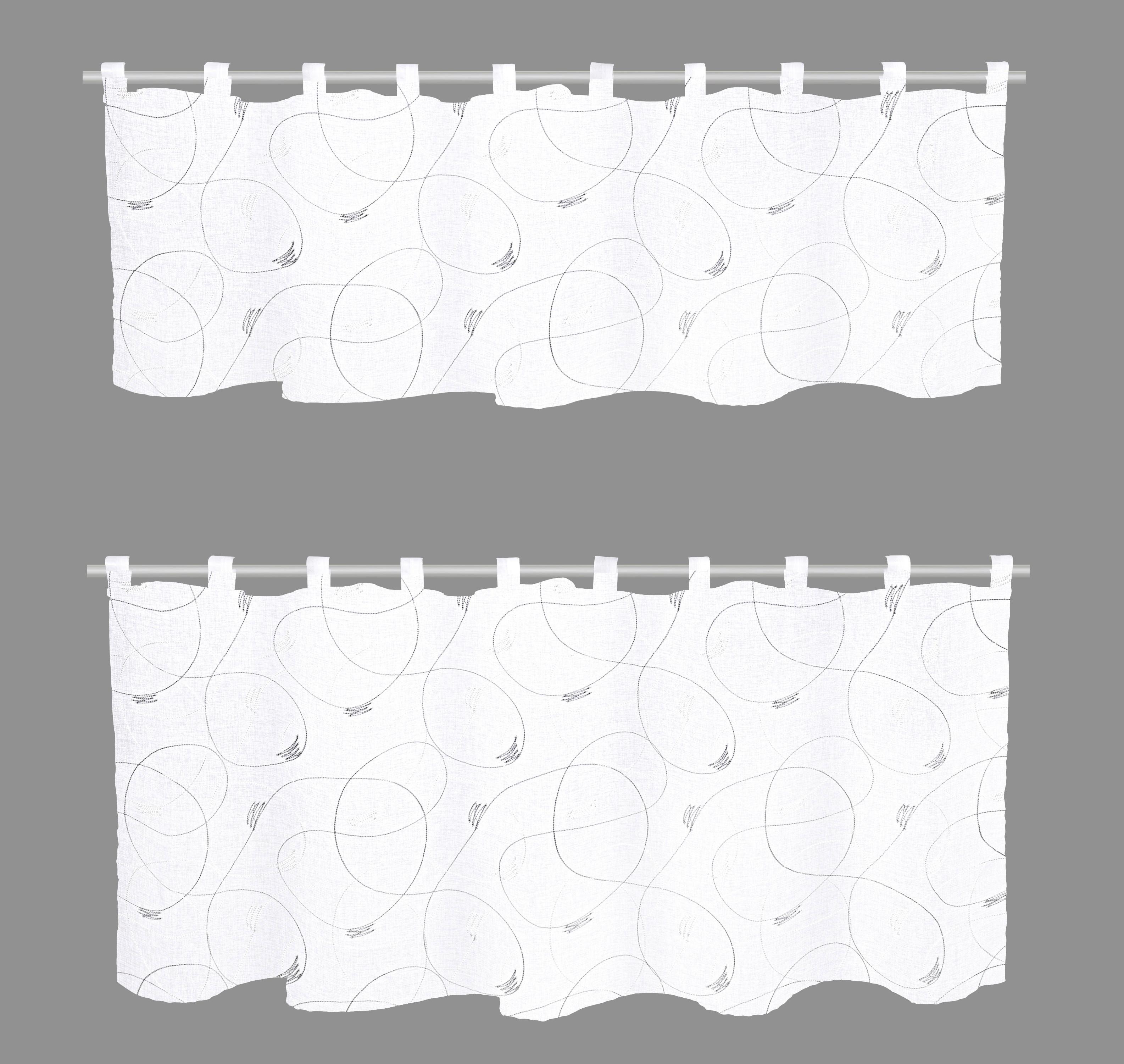 Vitrázsfüggöny Szett 2db Benidorm 135/30+135/50 - fehér, textil (135/50cm)