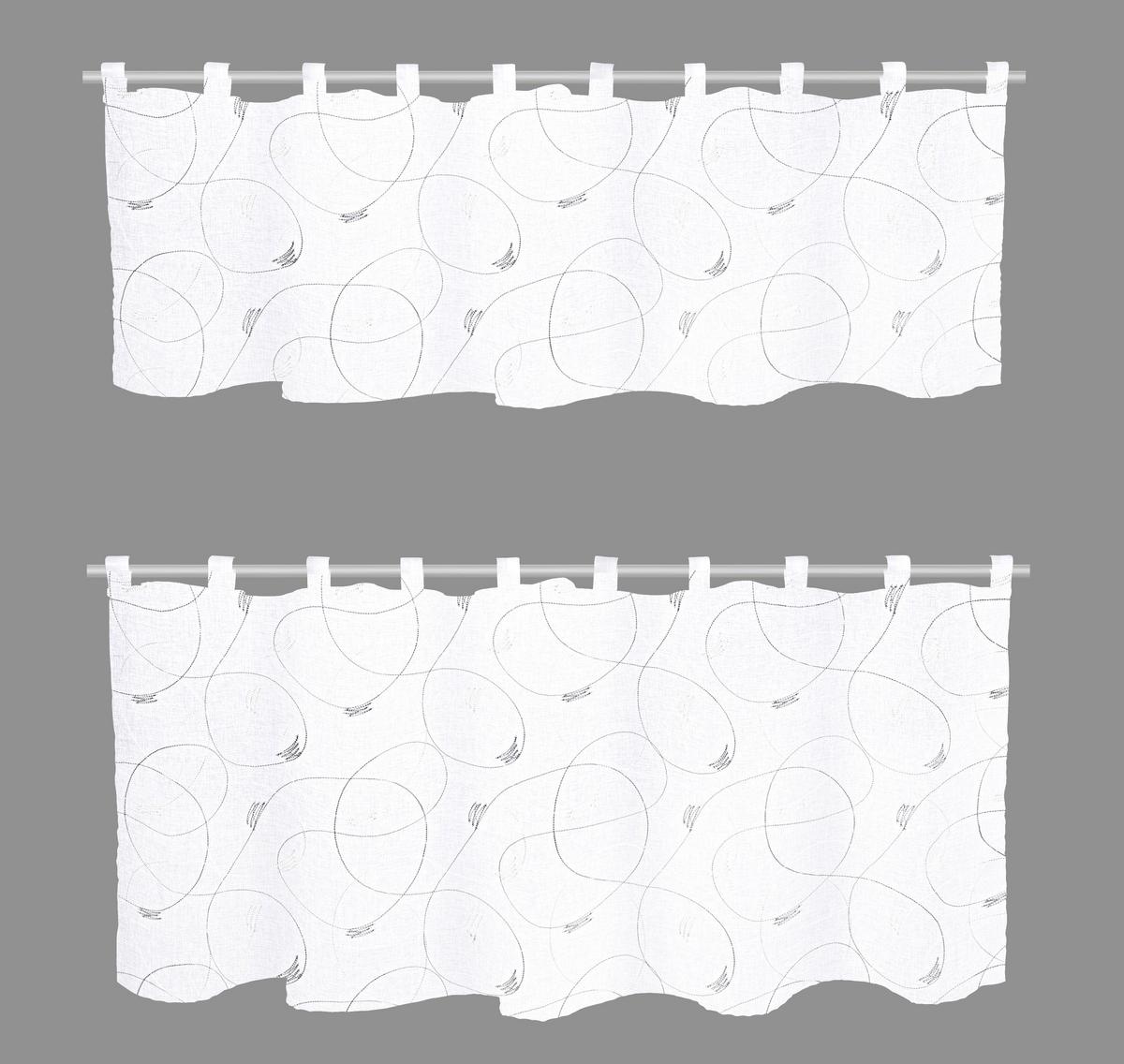 Vitrázsfüggöny Szett 2db Benidorm 135/30+135/50 - fehér, textil (135/50cm)