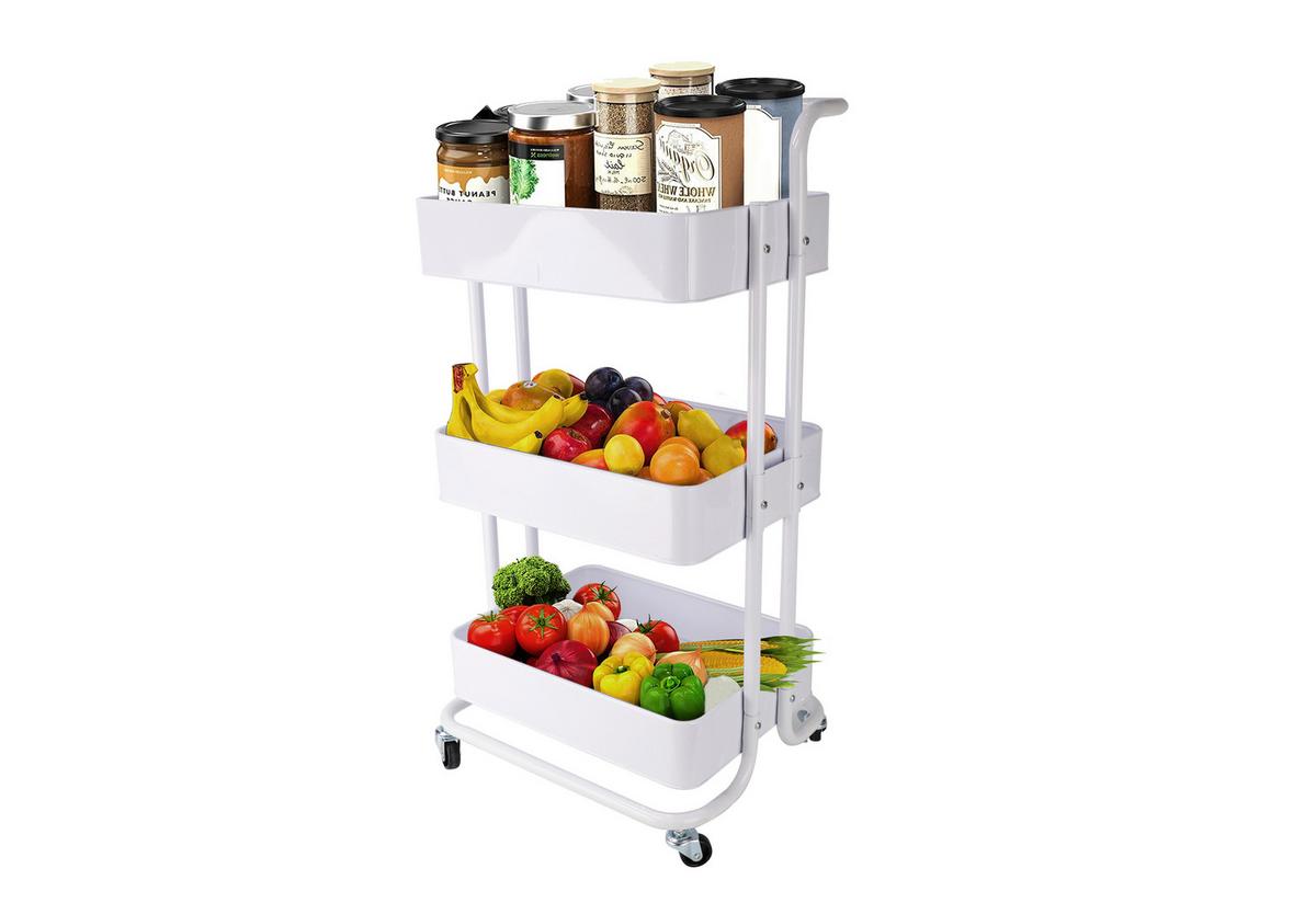 Servierwagen Danao in Weiß - Weiß, Basics, Metall (43/32/86cm) - Echtwerk