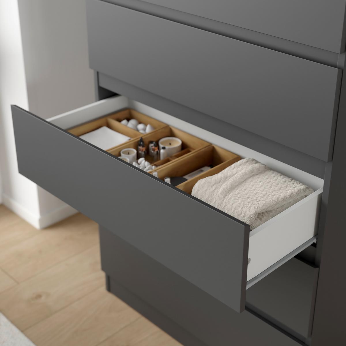Kommode Mara 5 Anthrazit - Anthrazit, KONVENTIONELL, Holz/Holzwerkstoff (77/125/42cm) - Mömax