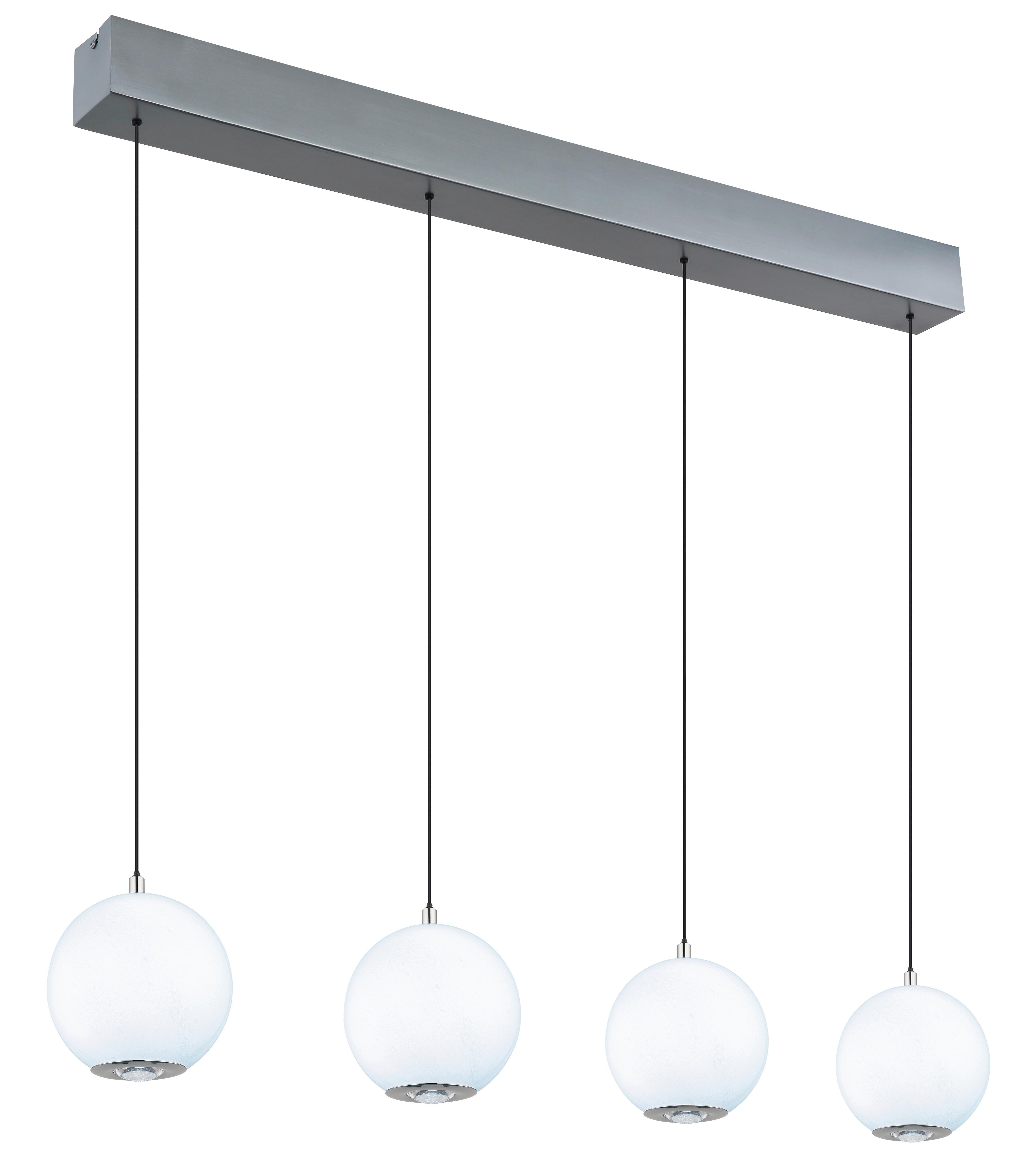 LED-HÄNGELEUCHTE 16062-4H SIMMONS - Klar/Chromfarben, Konventionell, Glas/Kunststoff (99/15/150cm) - Globo