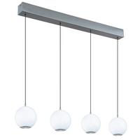 LED-HÄNGELEUCHTE 16062-4H SIMMONS - Klar/Chromfarben, Konventionell, Glas/Kunststoff (99/15/150cm) - Globo