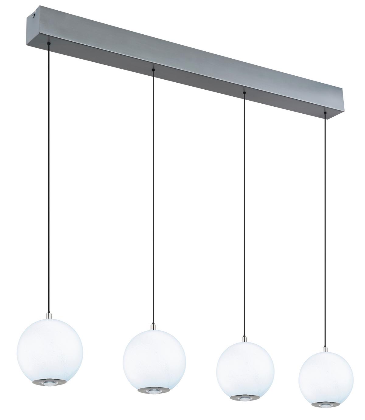 LED-HÄNGELEUCHTE 16062-4H SIMMONS - Klar/Chromfarben, Konventionell, Glas/Kunststoff (99/15/150cm) - Globo