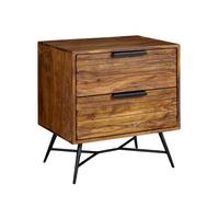 Nočna Omarica Nishan - črna/barve indijskega rožnega lesa, Design, kovina/les (60/60/40cm) - MID.YOU