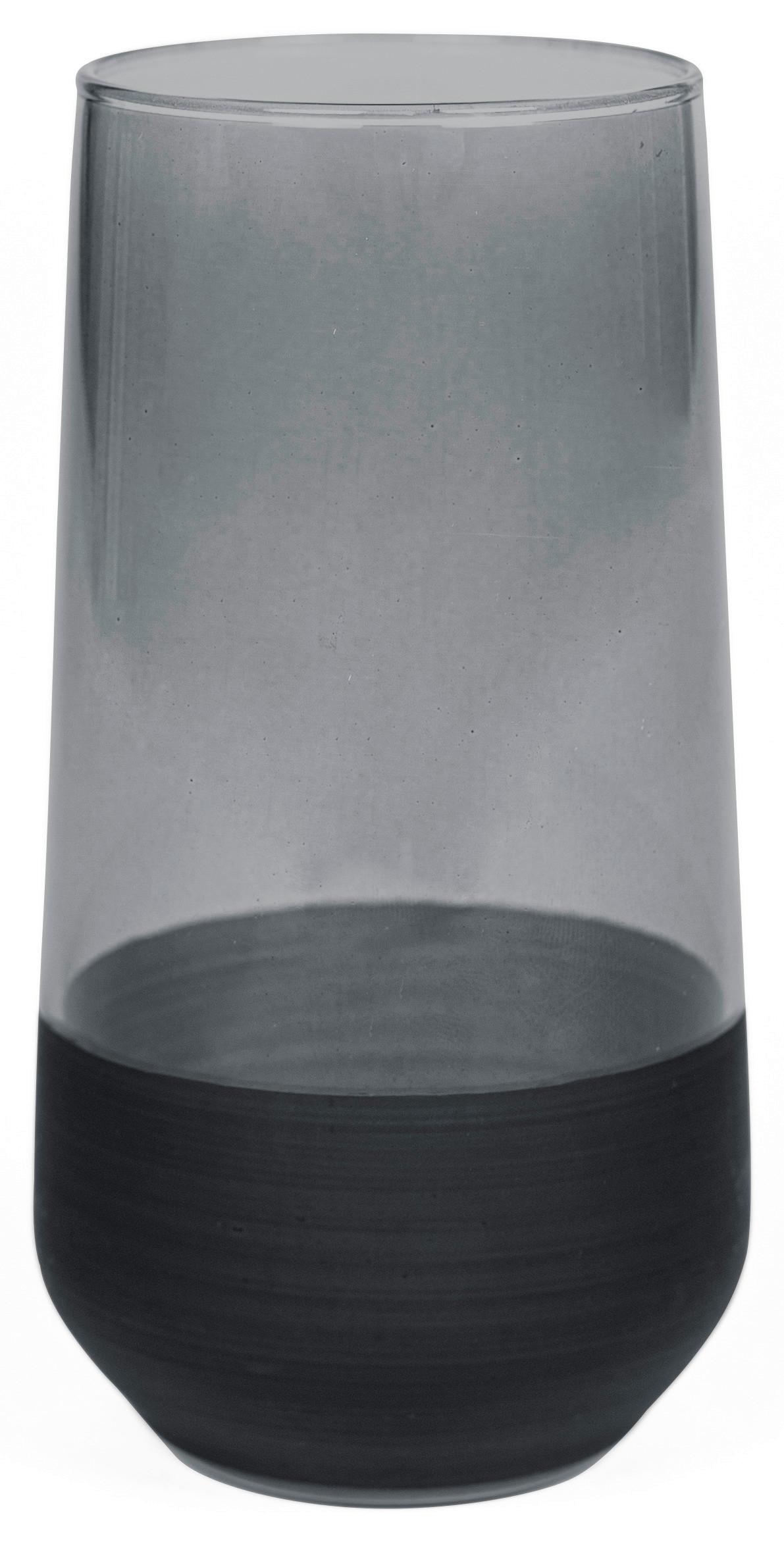 Longdrinkpohár Black - Fekete, modern, Üveg (6,5/15cm) - Premium Living