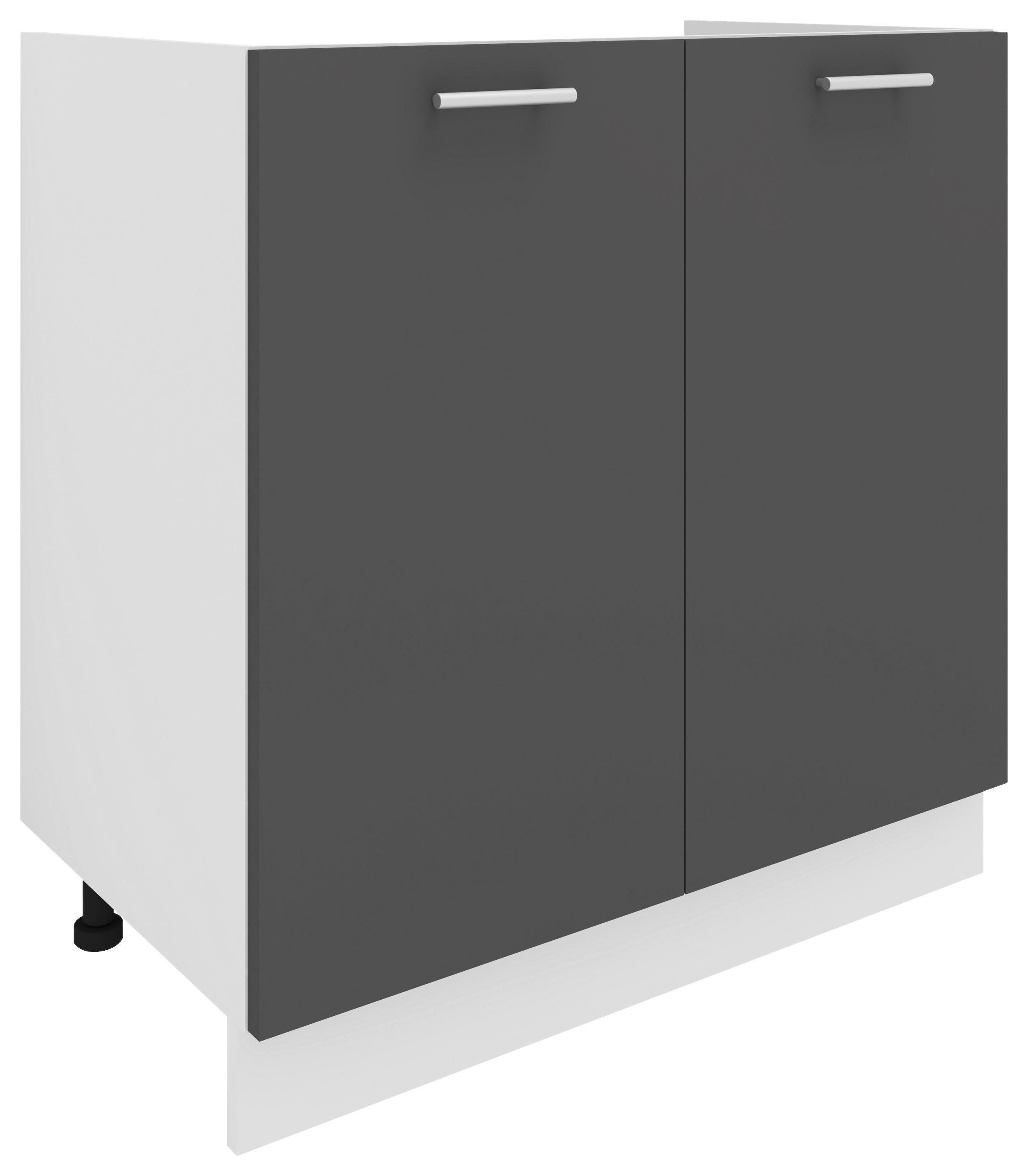 Spodnja Omarica Za Korito Esilo, Siva, Bela - bela/barve aluminija, Konvencionalno, kovina/leseni material (80/82/46cm) - MID.YOU