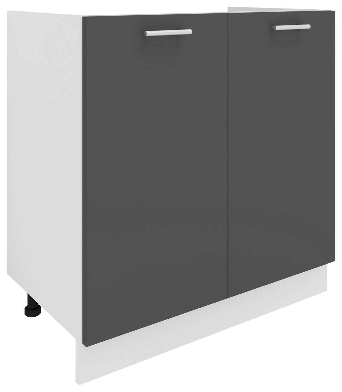 Spodnja Omarica Za Korito Esilo, Siva, Bela - bela/barve aluminija, Konvencionalno, kovina/leseni material (80/82/46cm) - MID.YOU