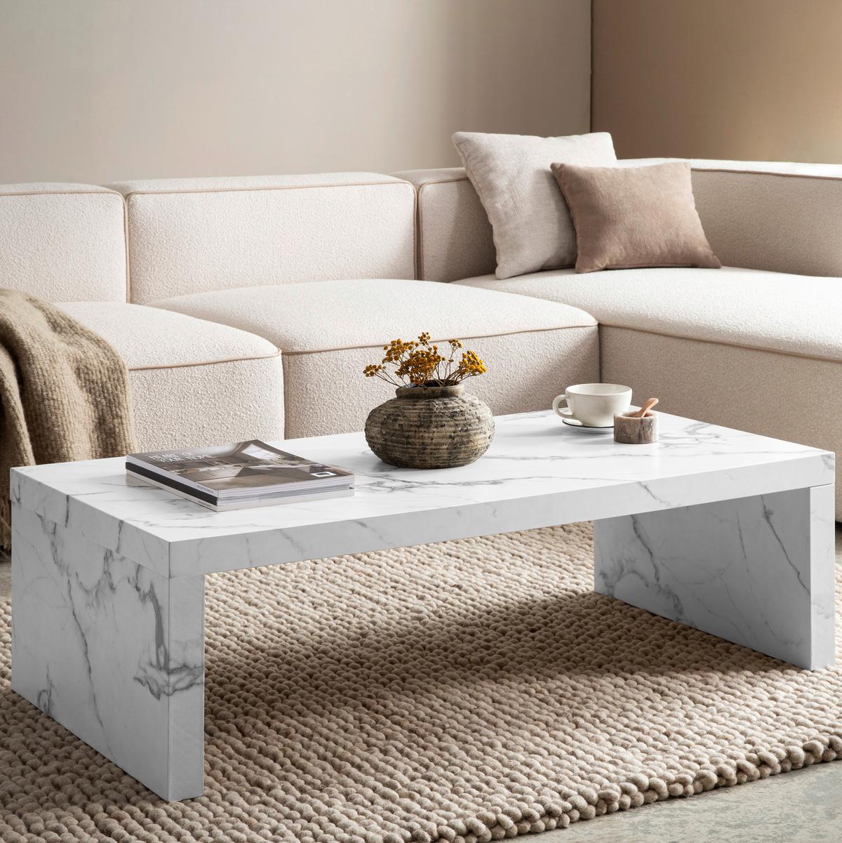 COUCHTISCH WL6.940 - Weiss, Design, Holzwerkstoff (110/55/35cm) - Livetastic