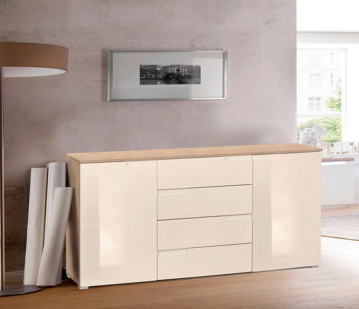 Komód Bézs-tölgy Szín Moon - bézs/tölgyfa, Modern, faalapú anyag (165/80/40cm)
