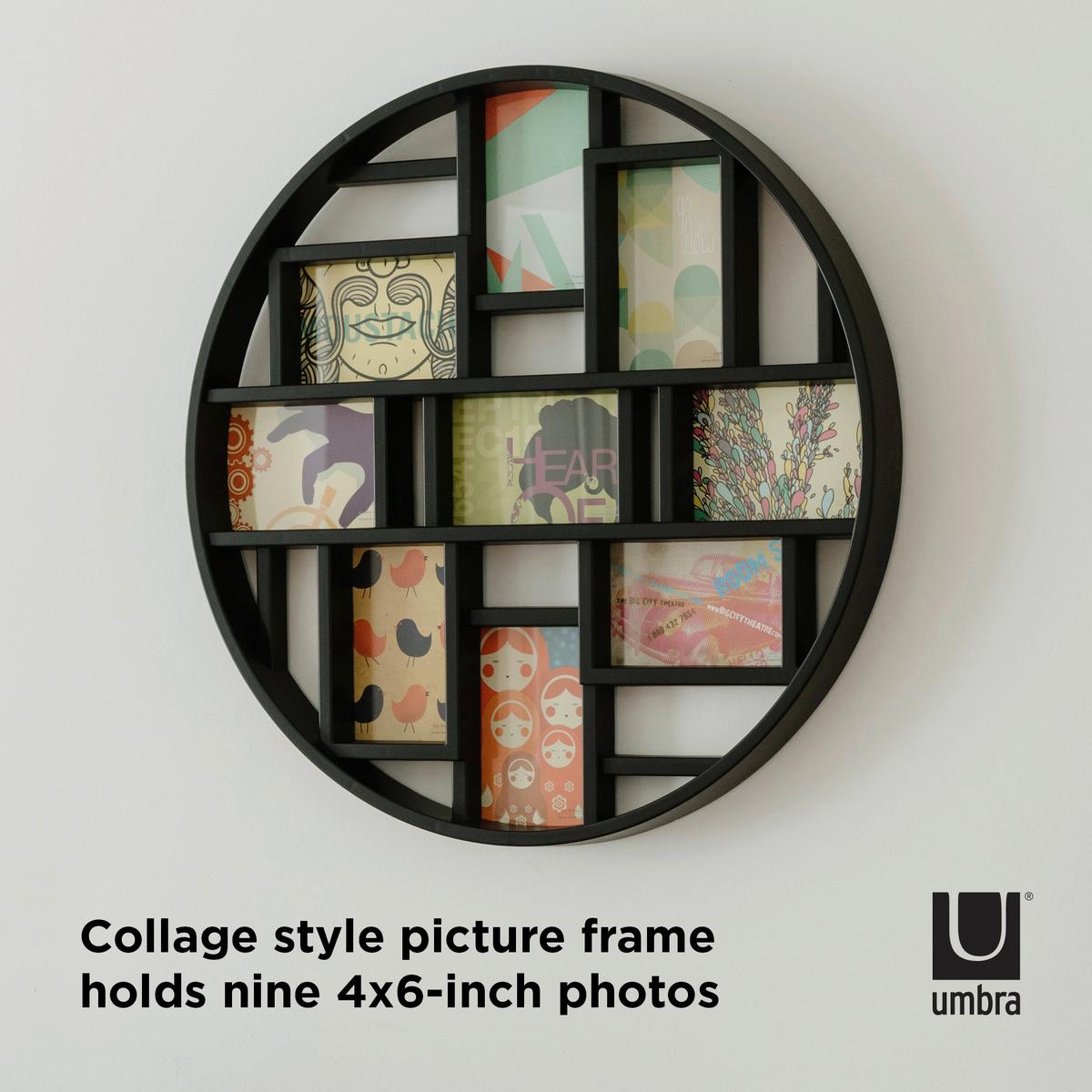 Collagen-Bilderrahmen Schwarz - Schwarz, Design, Kunststoff (55,6/4,6/55,6cm) - Umbra