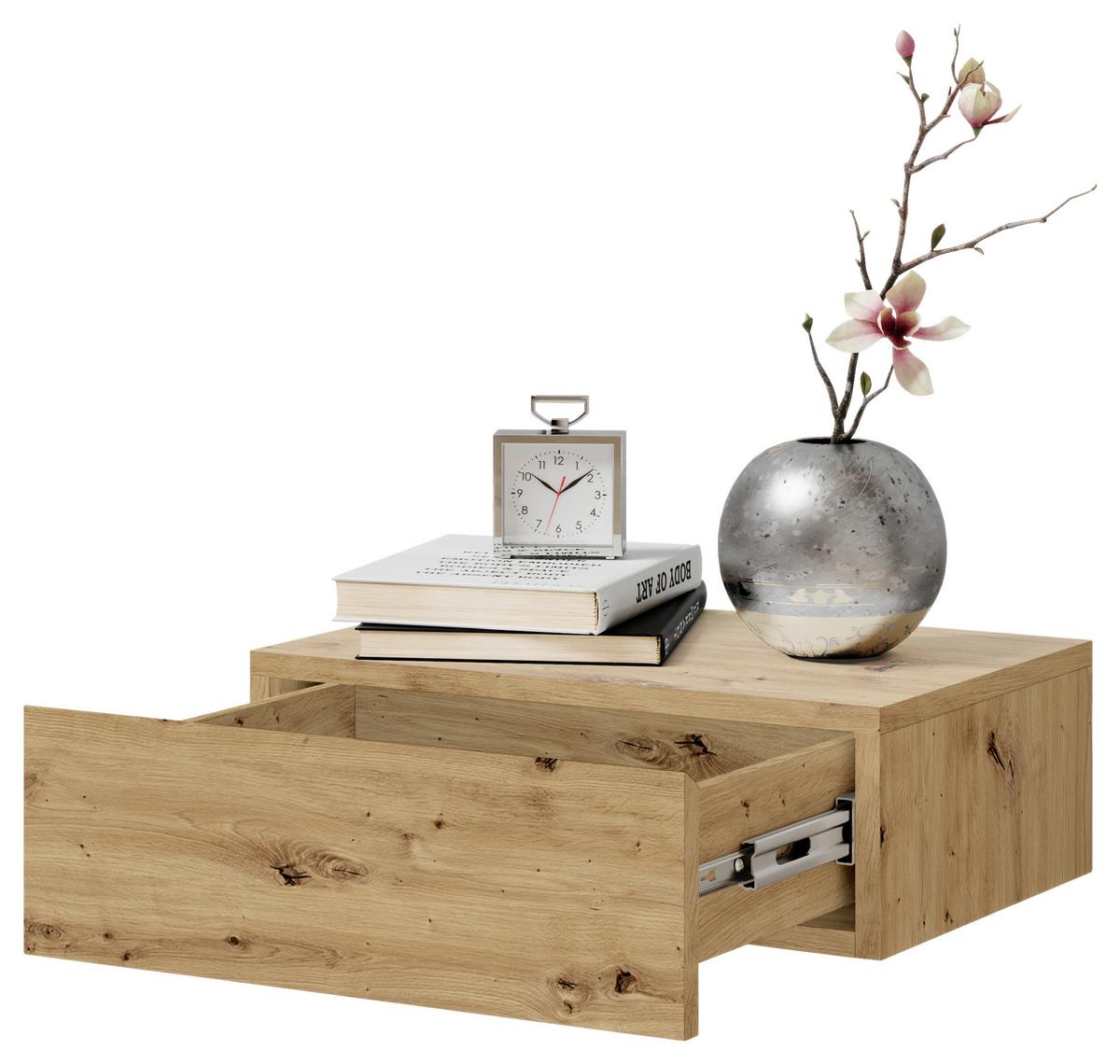 SZAFKA NOCNA TAJO - dąb artisan, Modern, materiał drewnopochodny (42/14/30cm) - Livetastic