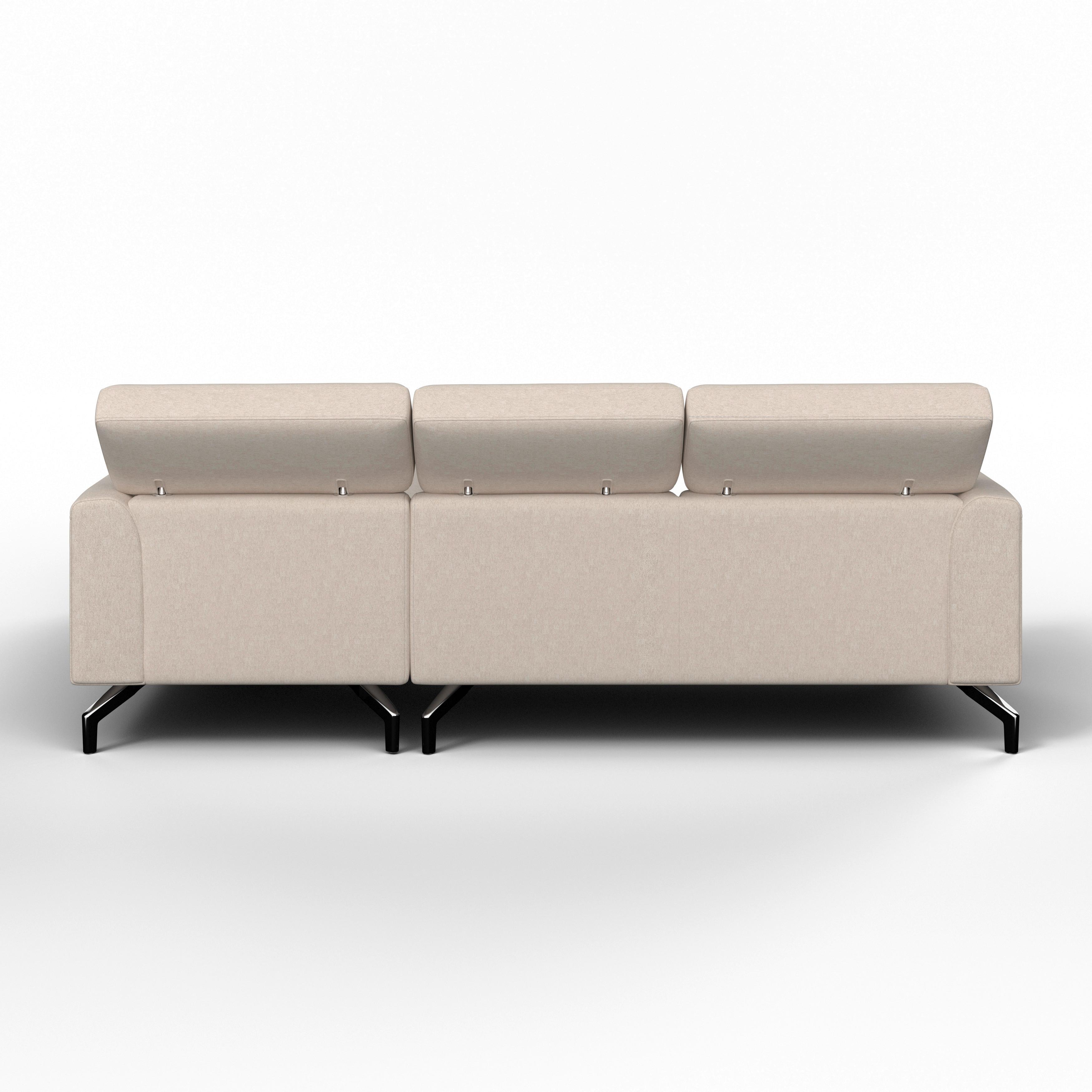 HÖRNSOFFA FIBU - beige/silver, Modern, metall/trä (211/146cm) - Bessagi Home