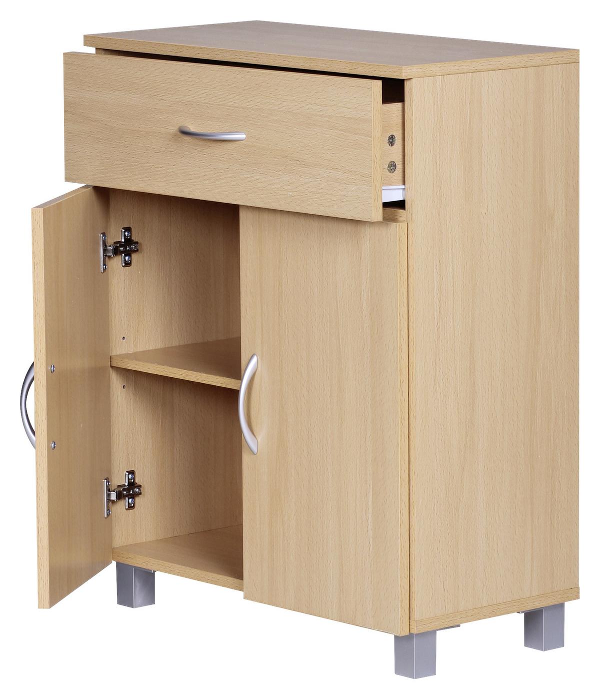 Kommode ca. 60x75x30 cm Buchefarben - Buchefarben/Grau, KONVENTIONELL, Holzwerkstoff/Kunststoff (60/75/30cm) - MID.YOU