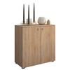 Kommode Vandol Mini ca. 70x70x39 cm Eichefarben - Silberfarben/Schwarz, Basics, Holzwerkstoff/Kunststoff (70/74/40cm) - MID.YOU