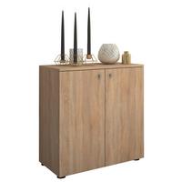 Kommode Vandol Mini ca. 70x70x39 cm Eichefarben - Silberfarben/Schwarz, Basics, Holzwerkstoff/Kunststoff (70/74/40cm) - MID.YOU