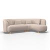 CANAPÉ D'ANGLE ALBA - crème/couleur chêne, MODERN, textile/bois (256/166cm) - Bessagi Home