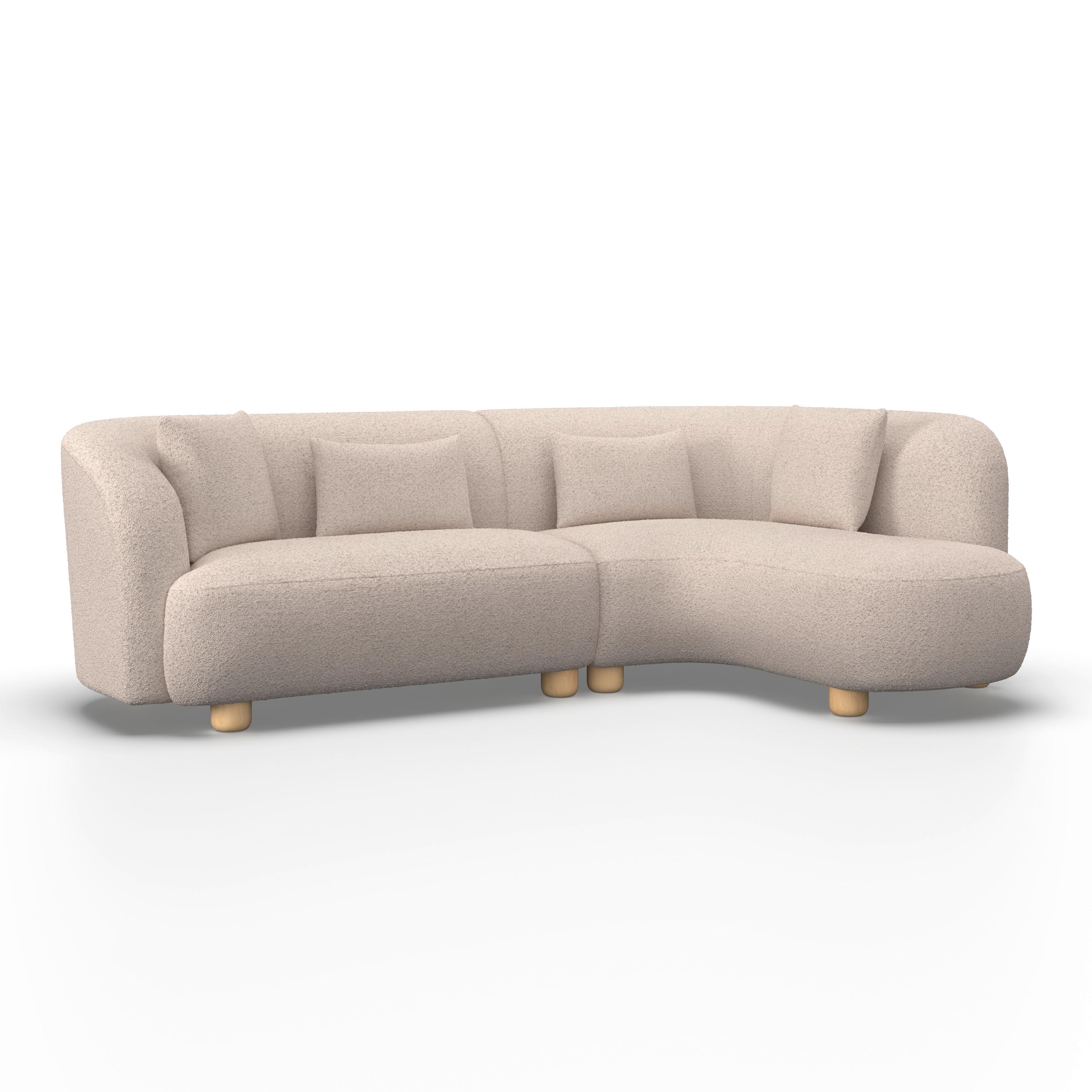 Kutna Garnitura Alba - boje hrasta/krem, Moderno, drvo/tekstil (256/78/85/166cm) - Bessagi Home