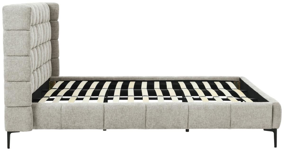 Oblazinjena Postelja Stitch, Siva, 180x200cm - siva/črna, Design, kovina/tekstil (218/116/222cm) - Livetastic